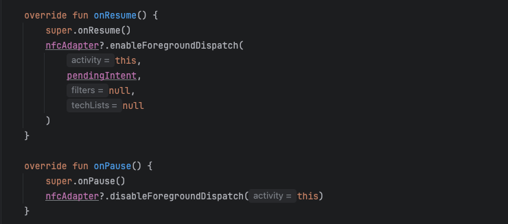Foreground Dispatch 설정