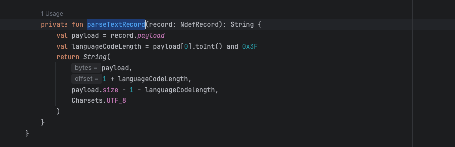 NDEF Text Record를 읽는 구조
